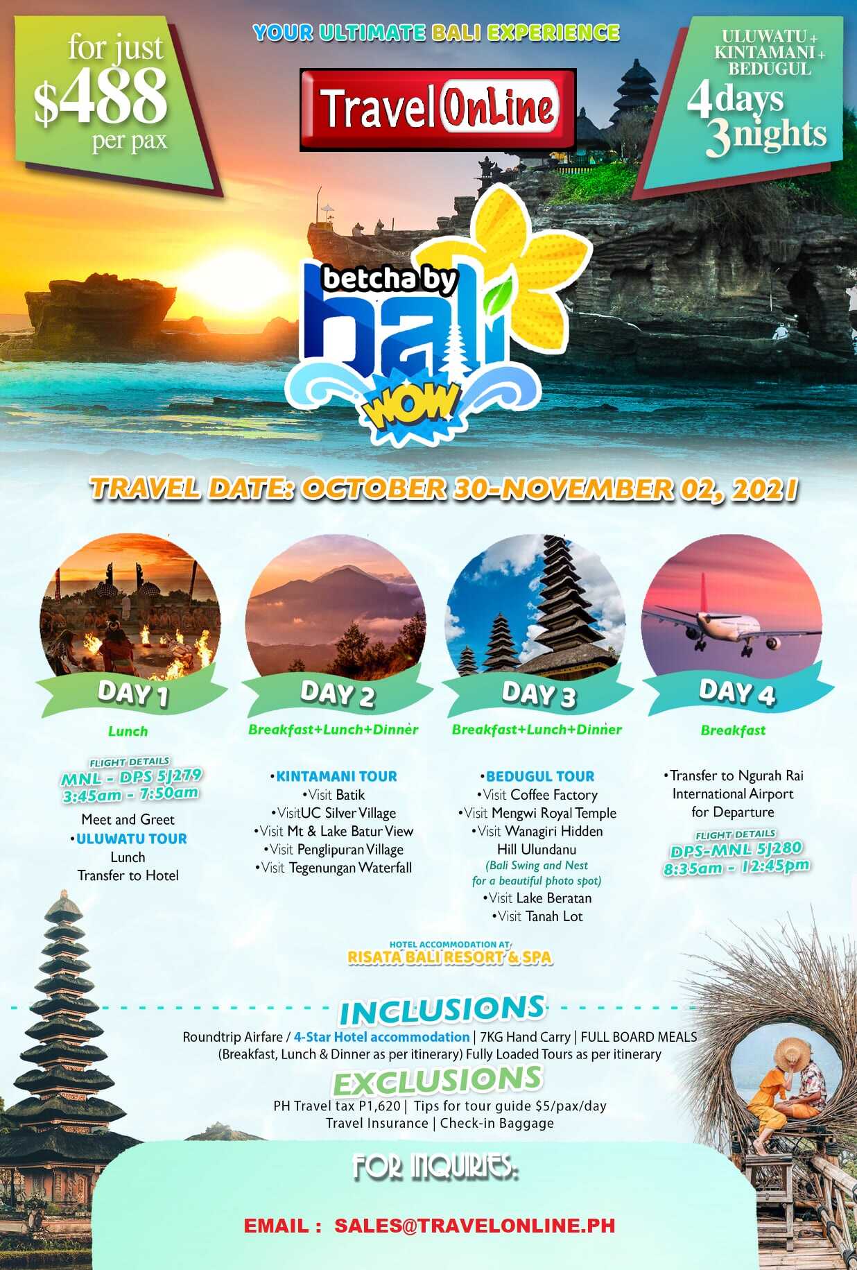 2021 bali indonesia all in tour packages - travelonline philippines