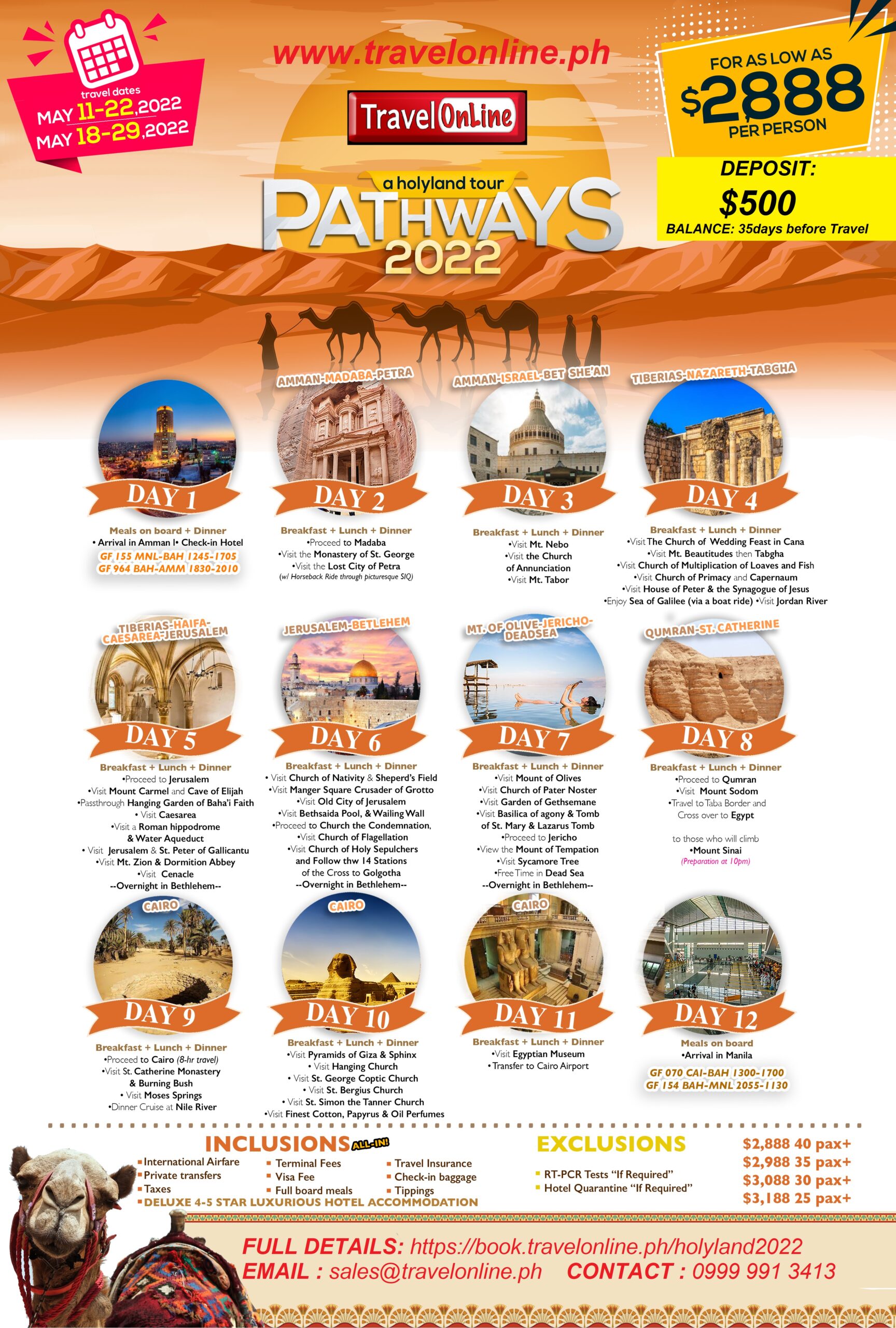 holy land tour package philippines 2024 price